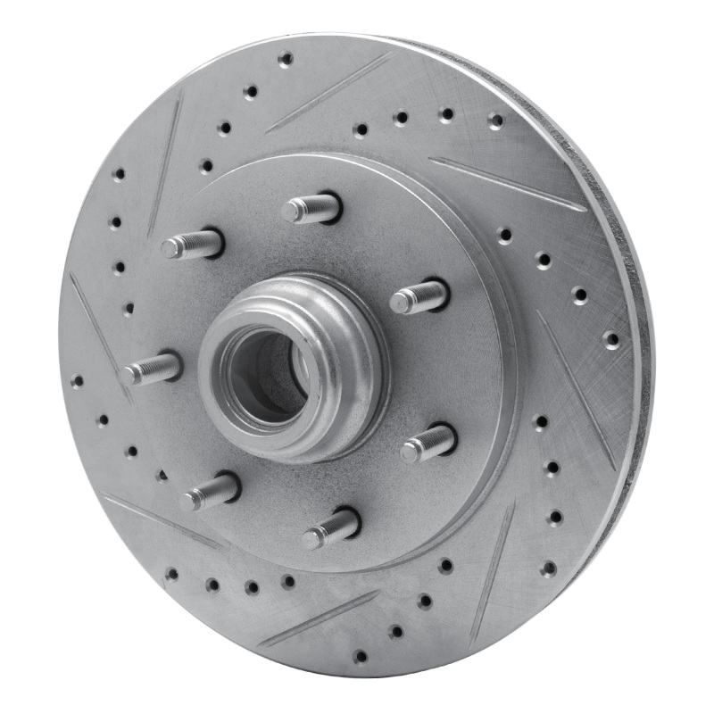 Ford F-250 Brake Rotor (1) - Front Left - R1 Concepts - Drilled & Slotted - Silver - `97-`04